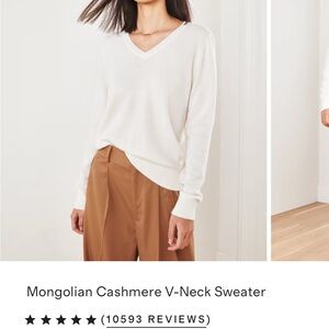 Quince V-Neck Cashmere Sweater - White